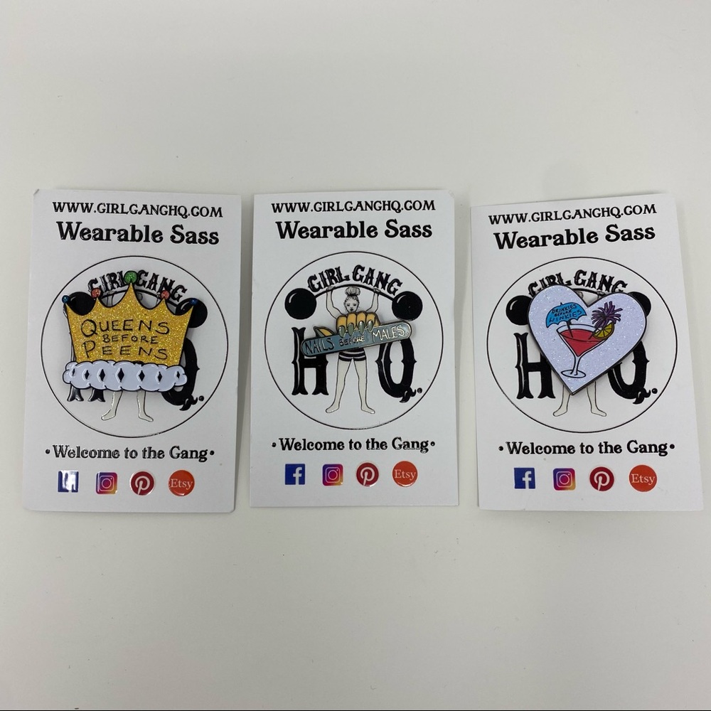 NEW! SET OF 3 Enamel Pins